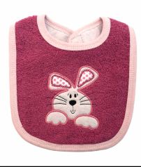 Babero Bordado Algodon y Toalla Velcro 