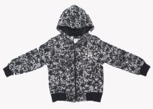 Campera Con Friza de Algodon Con Capucha Estampado Flores