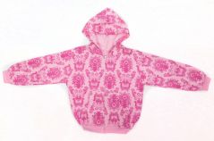 Campera de Algodon Con Friza y Capucha Estampado Flores