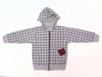 Campera de Algodon Con Friza y Capucha con Cuadros