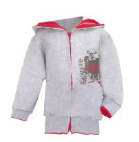 Campera de Algodon Con Friza y Capucha Estampado Metalico