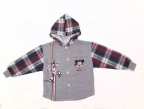 Campera Algodon Con Capucha Esocesa y Estampado de Mickey y Sus Amigos