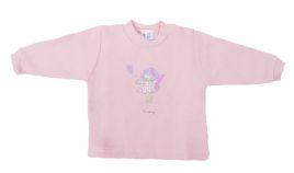 Buzo de Algodon Frizado Sin Capucha Estampado Nena y Mariposa