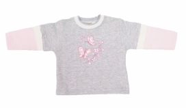 Buzo de Algodon Frizado Sin Capucha Estampado Mariposas