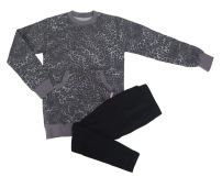 Conjunto Jogging y Buzo de Algodón Frizado Sin Capucha Estampado Animal Print