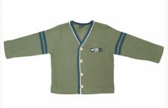 Campera Con Botones Friza Tipo Pique Bordada