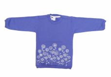 Buzo de Algodon Frizado Estampado de Flores Con Brillo