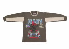 Buzo de Algodon Frizado Estampado Jean