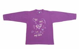 Buzo de Algodon Frizado Estampado Con Brillo All You Need Is Love