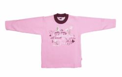 Buzo de Algodon Frizado Sin Capucha Estampado Mariposas Con Brillo