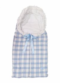 Portaenfant Tela Con Capucha Escoces Con Detalle en Broderie