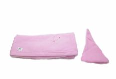 Set de Manta Recibidor de Polar Con Vaca Bordada y Gorro de Bebe