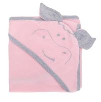 Manta Recibidor Con Capucha y Oreja Con Vaca Bordado