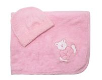 Set de Manta y Gorro Towel Doble Faz Labrado.