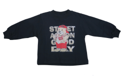 Buzo de Algodon Frizado Estampado Oso Con Gorra