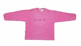 Buzo de Algodon Frizado Con Flores Bordadas