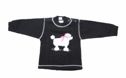 Buzo de Algodon Frizado Con Aplique de Perro Caniche