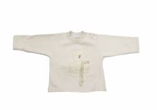 Buzo de Algodon Frizado Con Aplique de Oso