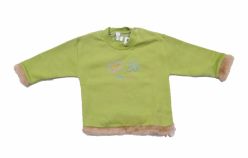 Buzo de Algodon Frizado Bordado Flores y Corazones