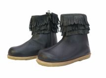 Bota Corta Con Cierre y Flecos Jessy