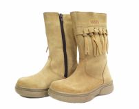 Bota de Gamuza Con Flecos 