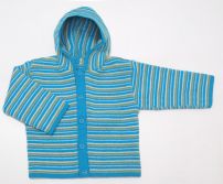 Saco Saquito Con Capucha de Cashmilon Rayado