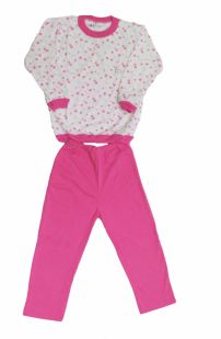 Pijama Invierno Remera Manga Larga y Pantalon Estampado de Flores