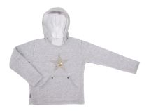 Buzo Frizado estampado Tachas y Estrella con Capucha 