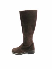 Bota Gamuza Caña Alta Con Cierre