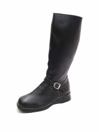 Bota de Caña Alta Cuerina Con Cierre y Hebilla