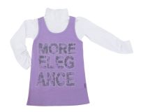 Remera Manga Larga Tipo Polera Con Estampado y Brillo