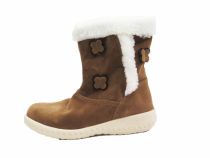 Bota de Gamuza con Cordero Aplique de Mariposas