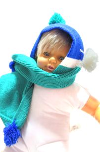 Gorro con Bufanda Tejida con pompon