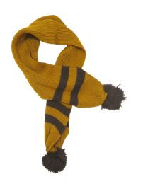 Bufanda Tejida con pompon y Franjas