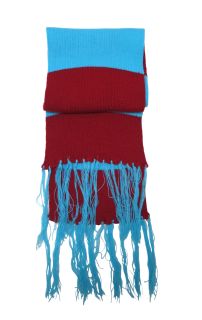 Bufanda Tejida con Flecos y Franjas Combinadas