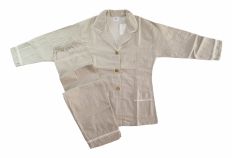 Pijama  Invierno Viyela Boton Estampado Florcitas con Bies en el cuello