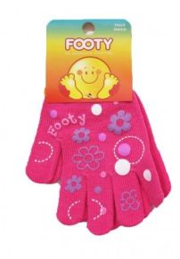 Guantes Tejidos Estampado con Flores