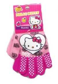 Guante  Personaje Tejido Estampado de Hello Kitty con Corazon y Lunares