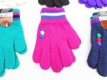 Guante Tejido Magico Ajustable con Rayas y Borlas