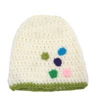 Gorro Tejido con Aplique de Flores 