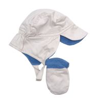 Set de Gorro Aviador y Mitones de Gabardina con Polar