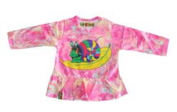 Remera Manga Larga Estampada Caracol Con Volado