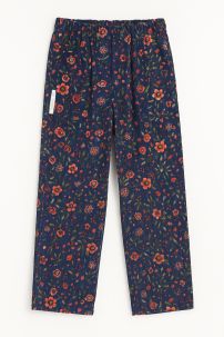 Pantalon de Corderoy Floreado Con Cinturon Elastizado
