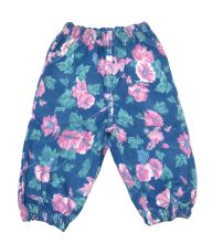 Pantalon de Corderoy Estampado con Flores con cintura elastizada