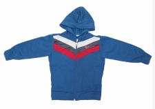 Campera Acetato Frizado Con Capucha Rayas Diagonales