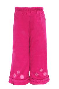 Pantalon de Corderoy con Elastico Bordado Flores