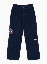 Pantalon de Corderoy con Bolsillo Cargo Bordado