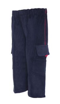 Pantalon de Corderoy con Elastico y Cordon Bolsillo Cargo