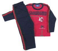 Pijama Invierno Remera Manga Larga y Pantalon Estampado "Snowboard" 