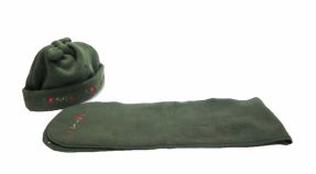 Conjunto de Gorro y Buganda Polar Bordado Flores